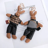 Kids Cloth Animal Doll Pendant Boys Bag Pendant Decoration Girls Car Accessories Lady Rabbit Keychains Korean Style Key Ring