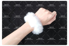 Anime-Accessoires, weißer Pelzhaarring, japanischer Lolita-Stil, doppelter Pferdeschwanz, Haarschmuck, Haarband, Kawaii-Accessoires