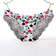 Women's Sexy Lace Panties Seamless Cotton Breathable Briefs Girls Transparent Underpants Plus Size Brand Underwear 1 Piece