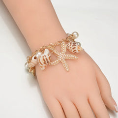 Bohemian Beach Style Bracelet For Women Starfish Shell Charm Bangle Girls Summer Fashion Jewelry Accessories