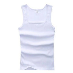 HOT Men's Four Seasons Black And White Classic Color Basic Vest Plus Size Youth Sports And Leisure Running Joker Bottoming