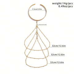 Trendy Arm Jewelry Fashion Sexy Multi-layered Rhinestone Chain Tassel Upper Arm Bracelet Armlet Armband Women Accessories