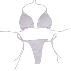 Sexy Bikini Set For Women Summer Split Two-piece Brazilian Swimsuit Lace-up Bra And Thong Female Beachwear