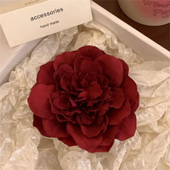 Beach Sunset Photo Hair Accessories Beautiful Red Flower Hair Clip Side Clip Bang Clip Flower Hair Clip Headpiece for Women