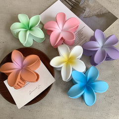 Modische Haarspange mit mattiertem Ei-Blumen-Design, Haifisch-Haarnadel, Haargummi, sommerlicher Strand-Haarschmuck für Damen