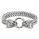 European and American Hip-hop Rock Fashion Personality Trendy Accessories for MEN'S Stainless Steel Wolf Head Bracelet