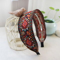 Breiter Turban für Damen, Haaraccessoires, Kopfbedeckungen, bestickte Haarreifen, Haarbänder, Stirnbänder, Kopftücher