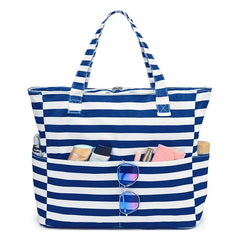 Beach Tote Bag Women Foldable Travel Bag with Anti-Sand Pocket Lightweight Storage Bag for Gym/Shopping Packable in Carry-On