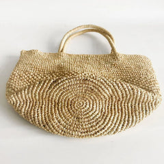 Women Beach Vintage Handmade Woven Shoulder Bag Raffia Rattan Shopping Bags Bohemian Ladies Summer Travel Vacation Casual Totes