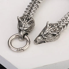European and American Hip-hop Rock Fashion Personality Trendy Accessories for MEN'S Stainless Steel Wolf Head Bracelet
