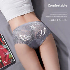 Women's Cotton Underwear Panties Sexy Lace Mid-Waist Hollow Female Briefs Hip Lift Underpants for Lady Lingerie Нижнее Белье