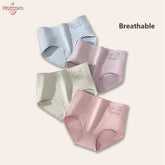 4Pcs Womens Cotton Underwear High Waist Seamless Breathable Antibacterial Soft Comfortable Full Coverage Panties
