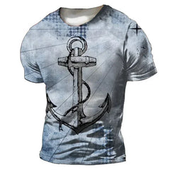 Altmodische Herren-T-Shirts, amerikanische Sommerpullover, bedruckte Kurzarm-T-Shirts