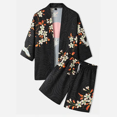 3 to 14 years kids kimono + shorts Japanese costume boys girls fashion kimono haori cardigan Jacket children beach wear cloak