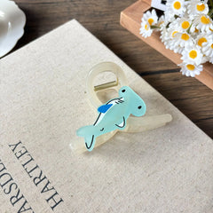 בוהמי אצטט אוקיינוס בעלי חיים שיער קליפים לנשים החלקה קיץ חוף שיער אביזרים מצוירים דג לוויתן מתנות חבילה מרובה