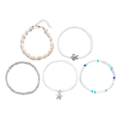 קיץ בוהמי כוכב ים צדף קונכייה צמידי לנשים גברים אופנה צבעוני חרוזים צמיד חוף תכשיטי חג מסיבת אביזרים