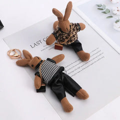 Stofftier-Anhänger für Kinder, Jungen-Taschenanhänger, Mädchen-Auto-Accessoires, Damen-Schlüsselanhänger mit Hasenmotiv im koreanischen Stil
