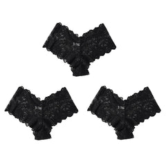3Pcs Sexy Floral Lace Panties Women Briefs Low Waist Soft Lingerie Comfortable Female Underwear Girls Intimates Panties