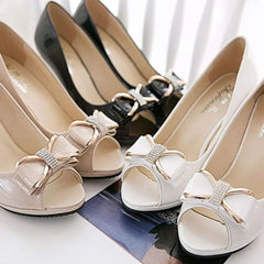 2024 Female Stiletto High Heel Shoes Woman Pumps Sexy Open Toe Fish Mouth Shoes Woman Bowknot Party Sandals Ladies Summer Shoes