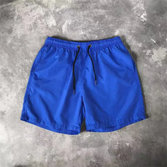 Men‘s Swim Trunks with Side Pockets Summer Casual Solid Color Beach Shorts Quick Dry Lightweight Board Shorts Swimwear Swimsuit