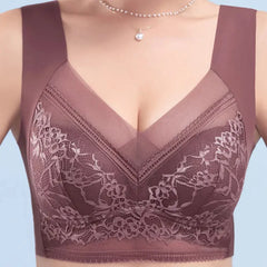 L-6L Damen Push-up-BH, Größe L, nahtlos, aus Eisseide, bügellos, mit Spitze, Sommer-BH, Plus-Size, Top, Dessous, Unterwäsche, 15019