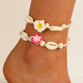 2025 Summer New Boho Shell Handmade Braided Ankle Bracelets for Women Beach Anklets Jewelry Accessories Gifts