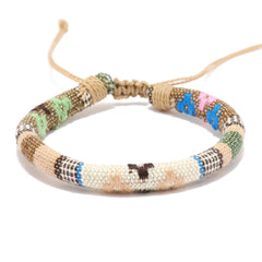 12 יחידות צמידי חוף בוהמיים לגברים ונשים קלועים צמידי קיץ בוהמיים בעבודת יד, אביזרי תכשיטי פסטיבל