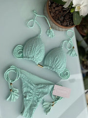 ZRTAK ורוד ביקיני משולש Biquinis Feminino בגד ים מחרוזת ביקיני סטים Push Up ביקיני נשים בגד ים מוצק בגדי ים