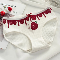 New Underwear Women Strawberry Pattern Panties Girls Briefs Sexy Lingeries Cueca Calcinhas Cotton Shorts Underpants Cute Panty