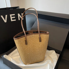 Summer Beach Bags For Women Handmade Rattan Woven Shoulder Bags Large Capacity Straw Bag Bohemian Casual Travel Handbag Totes