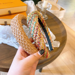 Urlaubs-Haaraccessoires für Damen, Haarbänder für Mädchen, gewebtes Stirnband für Strand und Kopfbedeckungen im Hawaii-Stil