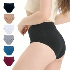 Women High Waisted Underwear Pure Cotton Solid Plus Size Breathable Women's Triangle Abdominal Underwear