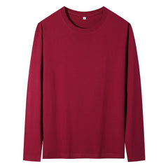 2025 אביב קיץ גברים O-צוואר חולצת טריקו ארוך שרוול חולצת טי זכר מוצק חולצת טי גבר בגדי גברים לנשימה חולצות טי