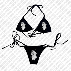 2000s Sexy Y2k Gothic Punk Bodycon Backless Sleeveless Hot Emo Girls Crop Top Summer Bra Push Up Bikini Set Beach Camisole Party