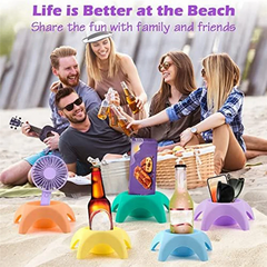 B06B-Beach Vacation Essentials Accessories Beach Cup Holders, Sand Coasters, Beach Travel Essentials For Women
