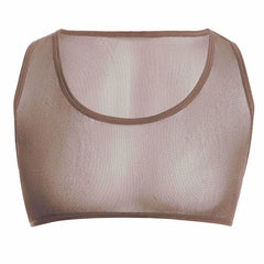 גופיית רשת שקופה לגברים מתחת לחולצה שרירית חולצת בטן ללא שרוולים עם צווארון U לספורט ואימונים