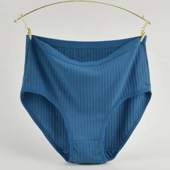Damen-Unterwäsche aus Baumwolle mit hohem Bund, gestreift, weich und atmungsaktiv, Damenslips, Dessous