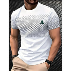 חולצת טי לגברים קיץ שרוולים קצרים קז'ואל אופנתי לגברים חולצת טי נושמת ספורט חולצות צווארון עגול בגדי גברים 100% פוליאסטר