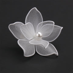 Weiße Haarspange mit Blumenmuster, Haarschmuck für Hochzeiten und Abschlussbälle, Haarnadeln aus Perlenstoff, Brautschmuck, Diademe, Haarschmuck für Damen, Geschenkideen