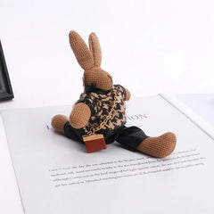 Stofftier-Anhänger für Kinder, Jungen-Taschenanhänger, Mädchen-Auto-Accessoires, Damen-Schlüsselanhänger mit Hasenmotiv im koreanischen Stil