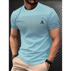 חולצת טי לגברים קיץ שרוולים קצרים קז'ואל אופנתי לגברים חולצת טי נושמת ספורט חולצות צווארון עגול בגדי גברים 100% פוליאסטר