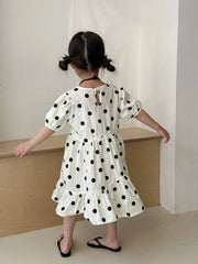 Trendy Children's Summer Clothing Boy's Casual Polka Dot T-shirt Set Girl's Sweet Dress Sibling Outfits Kid's Tee & Shorts Suit