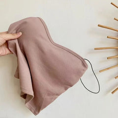 Seamless Underwear for Women Push Up Bandeau Bra Lightly Lined Wireless Bra Solid Color Vest