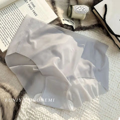 Nahtlose Sommerunterwäsche aus Eisseide für Damen, ultradünn, schnelltrocknend, 3D-Pfirsichfarben, Fitness-Slips