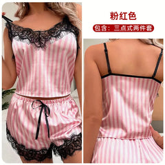 woman Women's Underwear Sleep Lounge Pajama Sets Fun lingerie European American sexy pajamas home clothes two-piece 3-point set