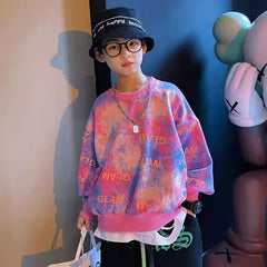 Children's Clothing Boys Spring And Fall New Version Of The Korean Version Fashionable Fashionable Gradient Casual Sweater Boy