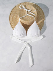 XS - XL Sexy 4 Colors Bra Cup Halter Bikini Top Female Swimsuit Women Swimwear Bather Bathing Suit Swim Solid Beach Top K7019