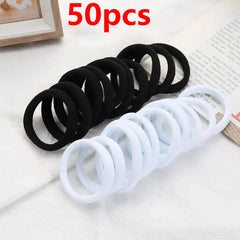 50 Stück/Set Neue Damen Mädchen Bonbonfarben Nylon Basic Scrunchies Haargummis Pferdeschwanzhalter Haargummis Modische Haaraccessoires