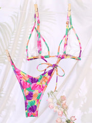 Miyouj Triangel-Bikini-Set, bedruckter Badeanzug, sexy Bademode, Damen-Badeanzug, Bandagen-Strandmode, Mujer Biquini String-Badeanzüge.