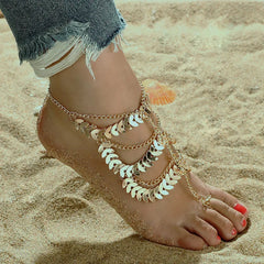 Summer Beach Accessories Feet Jewelry Fashion Simple Sexy Handmade Bead Chains Tassels Toe Foot Bracelet for Women1 Dollar Items